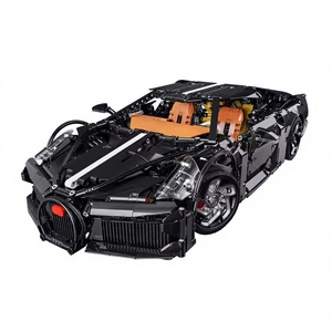Blocs de construction chinois, série sonore nocturne, modèle de <span class=keywords><strong>voiture</strong></span> de sport Bugatti télécommandée électrique, 40 pièces, assemblage de difficulté élevée - Product Image 1