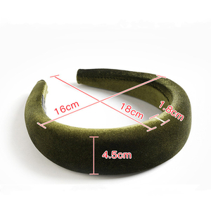 ゴールドベルベットベルベットスポンジヘッドバンド秋冬厚手フランネルブラックヘッドバンド女性用 - Product Image 4