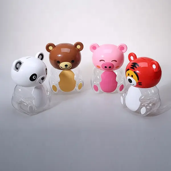 1260ml 만화 동물 디자인 팬더 호랑이 돼지 곰 애완 동물 사탕 항아리 사탕 포장 상자 주방 식품 저장 병 및 항아리