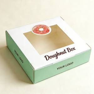 Mejor Precio, Paquete de 6 Cajas para Donuts, Caja de Galletas de Lujo para Panaderías con Logotipo, Caja de Papel para Bocadillos, <span class=keywords><strong>Sushi</strong></span>, Panadería y Galletas con Ventana - Product Image 5