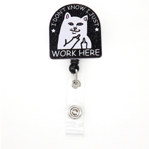 Bán buôn y tá phụ kiện huy hiệu Reel cà phê nước tiểu tốt Tay Acrylic long lanh lĩnh vực y tế thẻ huy hiệu với clip - Product Image 2