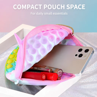 Porte-monnaie licorne en silicone souple, sac bandoulière anti-stress, pochette macaron colorée, grande et petite taille, vente en gros