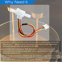 Capteur de débit de liquide miniature en POM de qualité alimentaire 3-24 V 0,1 L-1,2 L/min pour machine à café et distributeur d'eau avec capteur Hall