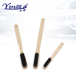 Yinote Car <b>Cleaning</b> <b>Brush</b> Wooden Handle Horsehair Wheel <b>Brush</b> Multi Purpose For Car Engine Rim - Product Image 2