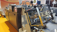 Machine automatique de fabrication de boîtes à pizza en papier avec moteur PLC, machine de production de contenants alimentaires jetables, machine de production de boîtes à hamburgers, 180 pièces/min