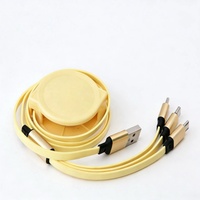 Cable USB Retráctil 3 en 1 con Trenzado, Cargador de Alta Velocidad para Auriculares y Teléfonos Móviles, Logotipo Personalizado, Venta al Por Mayor, Regalos Promocionales