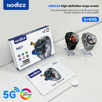 Sistem Android Asli N61 Smart Watch 5G Kartu SIM Kompatibel Semua Jaringan Layar AMOLED HD Unduhan Independen Silikon Tahan Lama