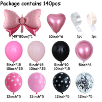 140 pièces Minnie Mouse Latex ballons Kit filles fête d'anniversaire décorations de mariage rose Rose rouge feuille Globos noël guirlande arc