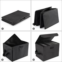 Boîte de rangement pour disques vinyles pliable, grande capacité, écologique, durable, avec poignées en nylon, adaptée aux chambres et aux salons.