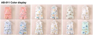 Set da 2 pezzi per neonati, con stampa di cartoni animati, senza maniche, in cotone, con canotta e pantaloncini, per l'estate - Product Image 5
