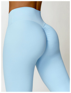 Custom Hip Lifting Yoga Pants Tummy Tucking High Waisted Fitness Pants for <strong>Women</strong> Outdoor Running Sports Bottoms <strong>Khaki</strong> <strong>Legging</strong> - Product Image 4