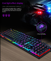 Clavier de jeu filaire USB 104 touches mécanique suspendu rétroéclairé LED arc-en-ciel pour PC ordinateur portable