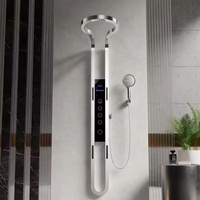 Panneau de douche LED multifonctionnel, colonne à cascade à poignée unique avec valve en céramique, ensemble de douche de salle de bain à effet pluie pour hôtels