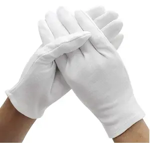 Üretici 100% pamuk eldivenler beyaz eldivenler siyah eldiven fabrika muayene stokta hazır