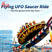 Manège Soucoupe Volante UFO avec Sièges Rotatifs - Attraction de Fête Foraine Emotionnante pour Enfants et Adultes