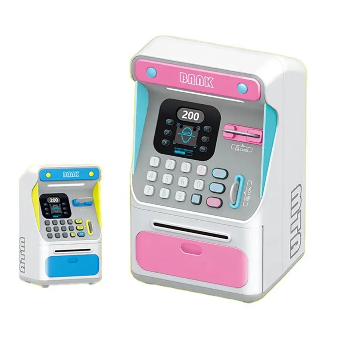 Simpling Save Money Kid Money Box Piggy Bank Face Recognition ATM Toy with Plastic Rectangle