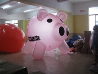 Poupée animale gonflable de cochon de dessin animé rose de BeiLe PVC. Grande mascotte gonflable d'animal de PVC. Poupée animale gonflable de publicité