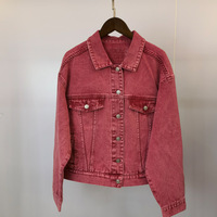 Veste en jean grande taille 5XL vestes et manteaux en jean vert menthe à épaules tombantes en gros