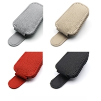 Porte-lunettes de soleil pour visière de voiture Porte-lunettes de soleil en cuir magnétique et clip pour carte de billet Accessoires pour visière de voiture