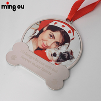 Gravure Laser Texte Pet Noël Chien Os Ornements pour Arbre de Noël Sublimation Souvenir Animaux Mémorial Ornements