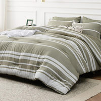 Ensemble de literie King, ensemble de literie 7 pièces King avec couette en alternative au duvet, draps, taies d'oreiller et housses de coussin, teinture cationique