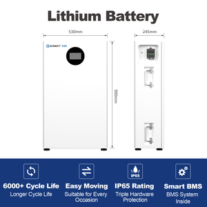 Sunket 16kwh LiFePO4 Pin tấm pin mặt trời với pin và biến tần lithium pin năng lượng mặt trời 6000 sâu chu kỳ - Product Image 2