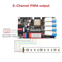 JIUAN ESP32 Development Kit WLED/IoT DIY Pengontrol LED RGB 4-Kanal Kontrol Jarak Jauh Nirkabel Jangkauan 20m Beban Maks 240W Output 10A