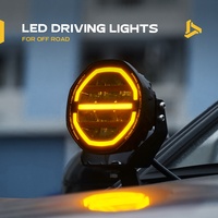 Phare auxiliaire LED ambre de 5 pouces avec faisceau combiné pour Jeep Wrangler Bronco Truck UTV, montage sur montant A, éclairage de fossé, tout-terrain 4x4