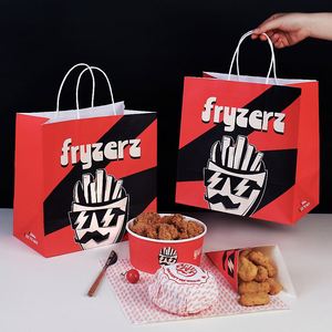 Bolsa de Papel con Fondo Cuadrado para Comida Rápida, Pollo Frito y Hamburguesas, Personalizable con Logotipo, Ecológica, Biodegradable y Reciclable - Product Image 5