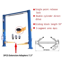 En Stock, Elevador Hidráulico de Dos Postes para Autos, Capacidad de Carga 4 Toneladas (10000 LBS), Cilindro Doble, para Techos Bajos