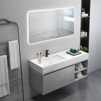 Prima moderne luxe haut de gamme salle de bain vanité meubles bois contreplaqué armoire de toilette tiroirs pour Villas appartement céramique