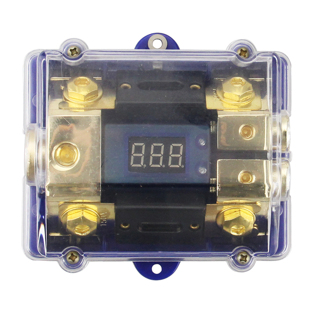Digital Display 2 Way ANL Fuse Holder 0 2 4 GA Power Distribution Block CAR Audio Amplifier Box