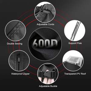 Housse de parasol d'extérieur ZettumZettum en tissu Oxford 600D, imperméable, coupe-vent, avec fermeture à cordon pour parasols de patio de 8 à 11 pieds - Product Image 4