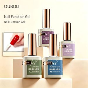 OUBOLI Kit de Gels Fonctionnels : Base Coat, Gel de Renforcement, Top Coat Brillant et Mat, Gel UV Soak Off pour Salons de Manucure, Achat en Gros - Product Image 1