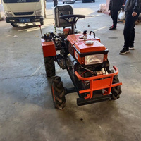 Microtractor de 12hp Fácil de Operar, Tractor de Cuatro Ruedas con Cultivador para Granja y Jardín con Implementos