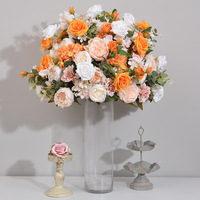 A-FB100 vente en gros boules de fleurs en soie artificielle pièce maîtresse faux arrangement de boules de fleurs roses pour la décoration d'événement