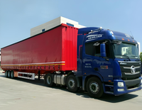 Nouvelle semi-remorque porte-conteneurs à rideaux latéraux fermés en acier, 3 essieux, 53 pieds, capacité de charge de 60 tonnes, pneus 12R22.5, échelle hydraulique, air comprimé
