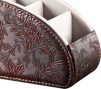 Pu Boîte De Rangement De Bureau Vente Compartiments Tv Hot Holder Télécommande Organisateur avec Télécommande Organisateur