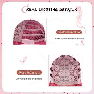 Perruque longue bouclée Ruili avec frange latérale, couleur dégradée, cheveux synthétiques pour toute la tête, ligne de cheveux naturelle pour femmes - Product Image 5