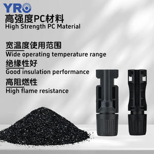 YMC4 MC4 Photovoltaic Connectors 30A 1500V IP68 PC Material Male Female Round <b>Black</b> For Solar Panels - Product Image 2
