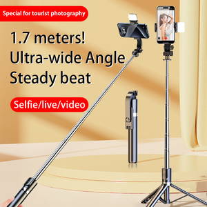 LED Fill Light <span class=keywords><strong>Selfie</strong></span> <span class=keywords><strong>Stick</strong></span> cho 5.0 kích hoạt bằng thép không gỉ có thể gập lại nối dài máy ảnh điện thoại di động Mini Tripod <span class=keywords><strong>Monopod</strong></span> - Product Image 5