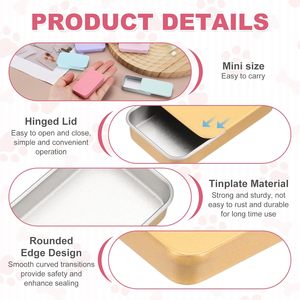 Free Stock Samples Rectangular <b>Small</b> <b>Storage</b> <b>Box</b> Child Resistant Empty Tins <b>Box</b> Containers Custom Slide Metal Tin - Product Image 3