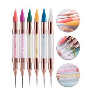 थोक पेशेवर गुइयो गुलाब सोना डोटिंग पेन दोहरी-एंडेड रंगीन गैंडा हैंडल नाखून कला डोटिंग उपकरण - Product Image 2