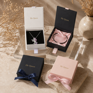 Custom Logo Square Pattern Magnetic Closure Jewelry Gift <b>Box</b> with Cardboard Velvet/Satin for Ring Necklace Earring Packaging - Product Image 1