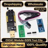 CH341A/B 24 25 Series EEPROM Flash BIOS USB Programmer Module + SOIC8 SOP8 Test Clip, for EEPROM 93CXX/25CXX/24CXX DIY Kit CH341