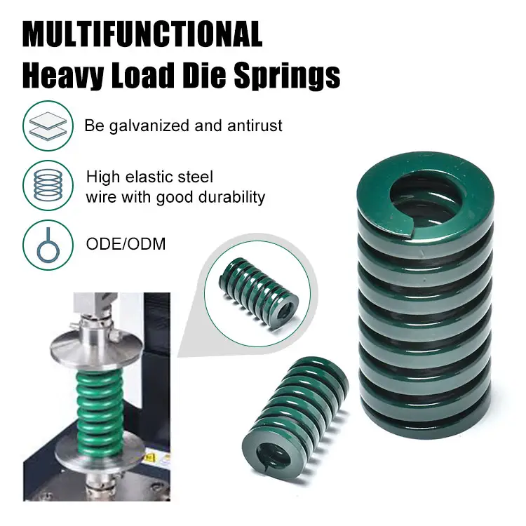 INGKS manufacturer flat alloy steel plastic injection coil spring ISO 10243 standard die mould spring green