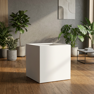 Ensemble de 4 pots cubes en béton fibré pour projets extérieurs dans les restaurants ou la conception paysagère des hôtels - Product Image 3