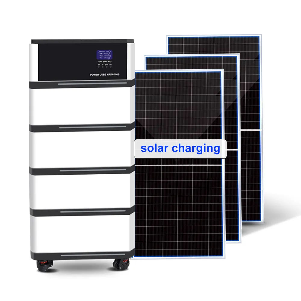 Big Capacity 48v 10kw 20kw 30kw 50kw Lithium Ion Battery Pack Energy Storage Battery And Inverter All In One