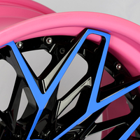 Jantes en alliage d'aluminium rose-bleu LSGZL 16-24 pouces, jantes de voiture tout-terrain 18 19 20 21 22 23 24 pouces 5x112 5x120 5x130