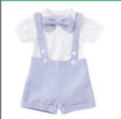 ชุดรอมเปอร์ผูกโบว์สำหรับเด็กทารกชุดกางเกงขาสั้นแบบมีสายเอี๊ยมเหมาะสำหรับความหรูหราในวันพิเศษ - Product Image 6